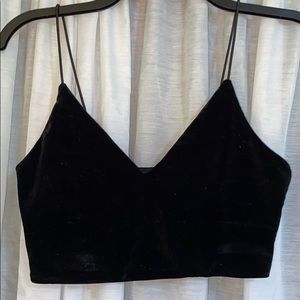 Black velvet crop top